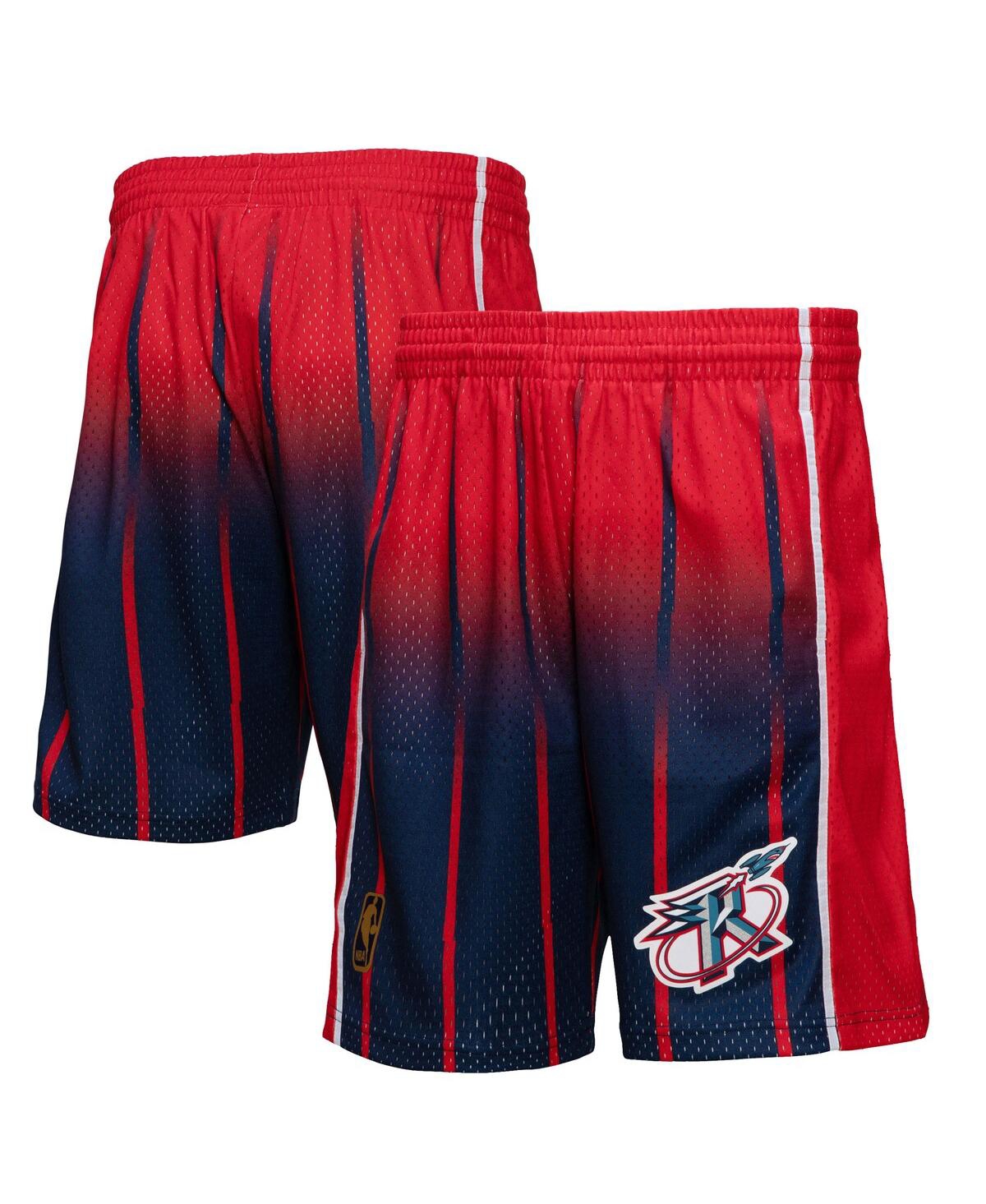 Men's Mitchell & Ness Navy Houston Rockets 1996/97 Hardwood Classics Fadeaway Reload 3.0 Swingman Shorts - Navy