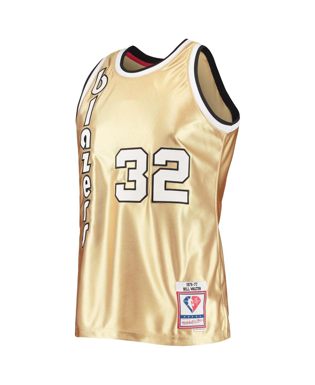 Men's Mitchell & Ness Bill WaltonPortland Trail Blazers 75th Anniversary 1976-77 Hardwood Classics Swingman Jersey - Gold