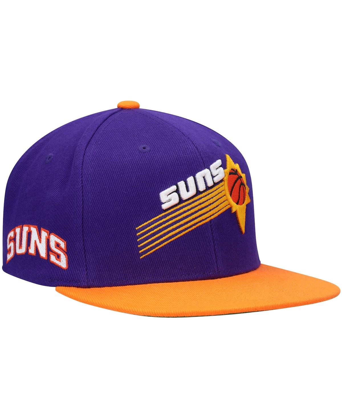 Mitchell & Ness Men's  Purple And Orange Phoenix Suns Hardwood Classics Snapback Hat In Purple,orange