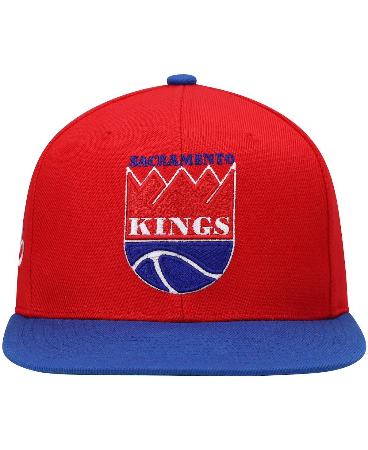 Mitchell & Ness Men's  Red And Royal Sacramento Kings Hardwood Classics Snapback Hat In Red,royal