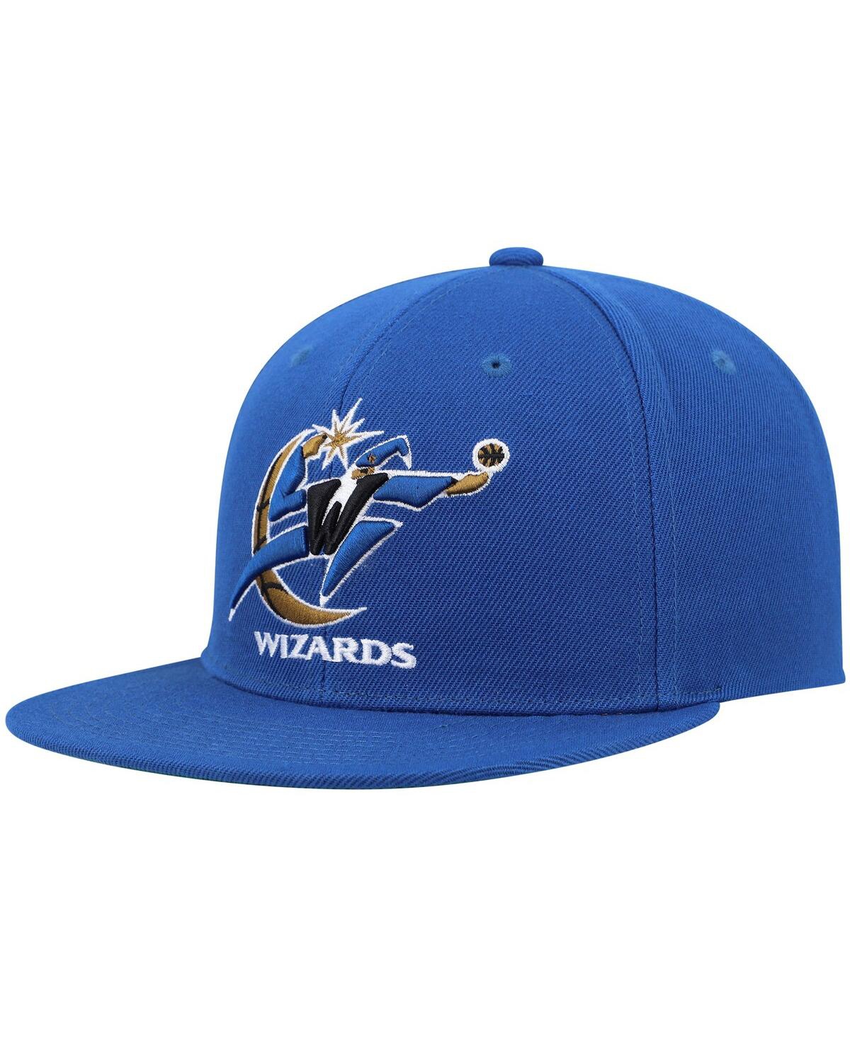 Mitchell & Ness Men's  Blue Washington Wizards Hardwood Classics Snapback Hat In Blue