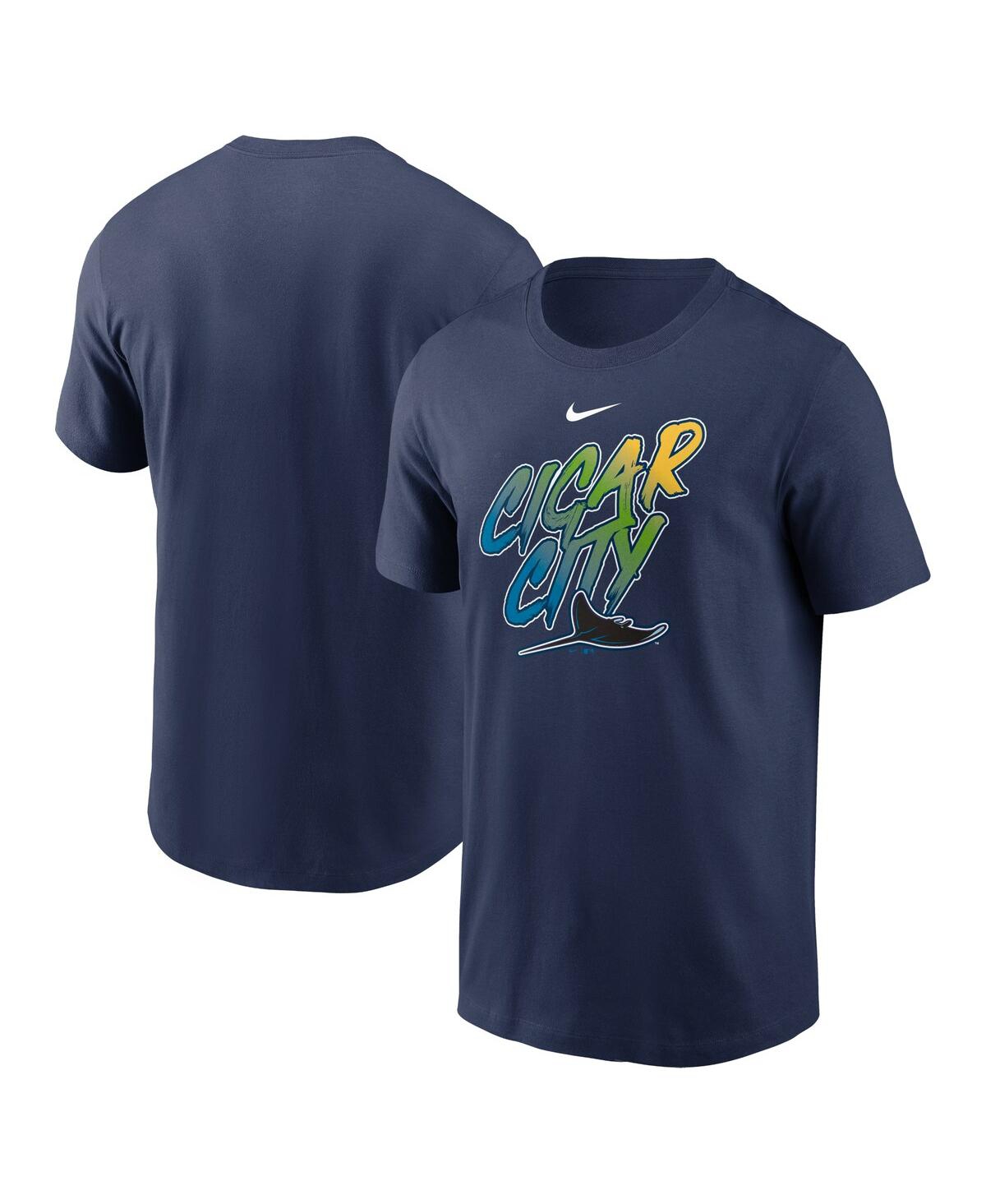 Shop Nike Men's  Navy Tampa Bay Rays Cigar City Local Team T-shirt