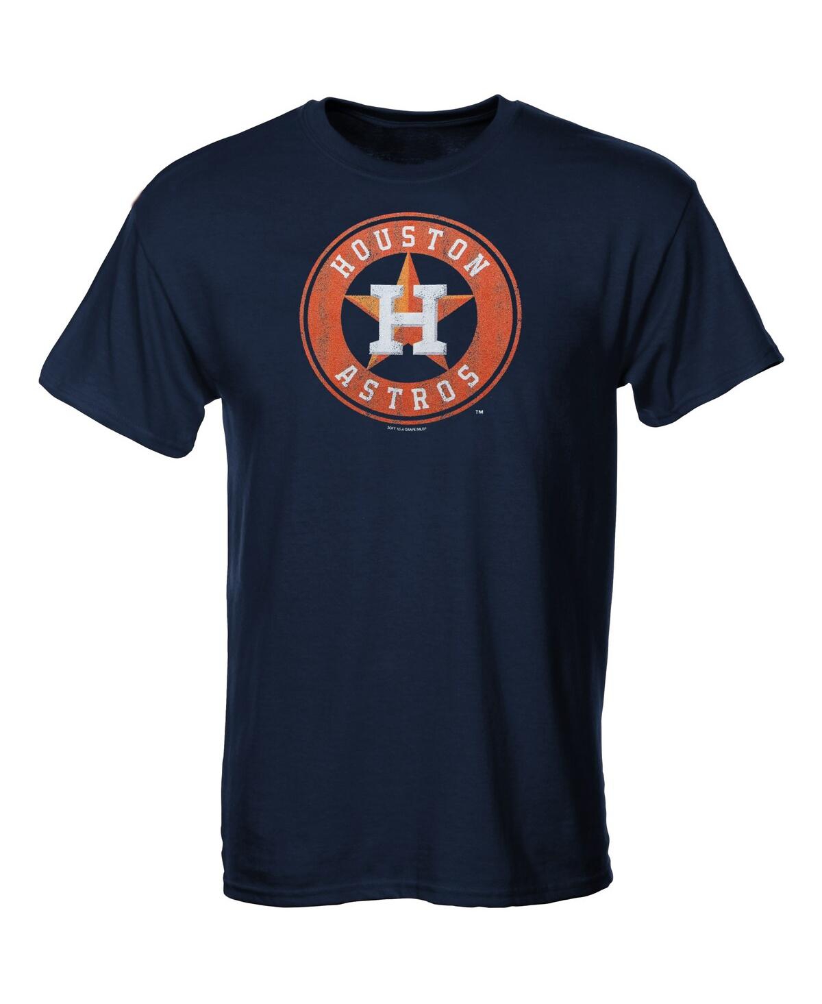 Shop Soft As A Grape Big Boys Houston Astros Distressed Logo T-shirt In Navy
