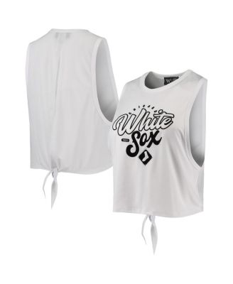 Women's White Chicago White Sox Open Back Twist-Tie Tank Top