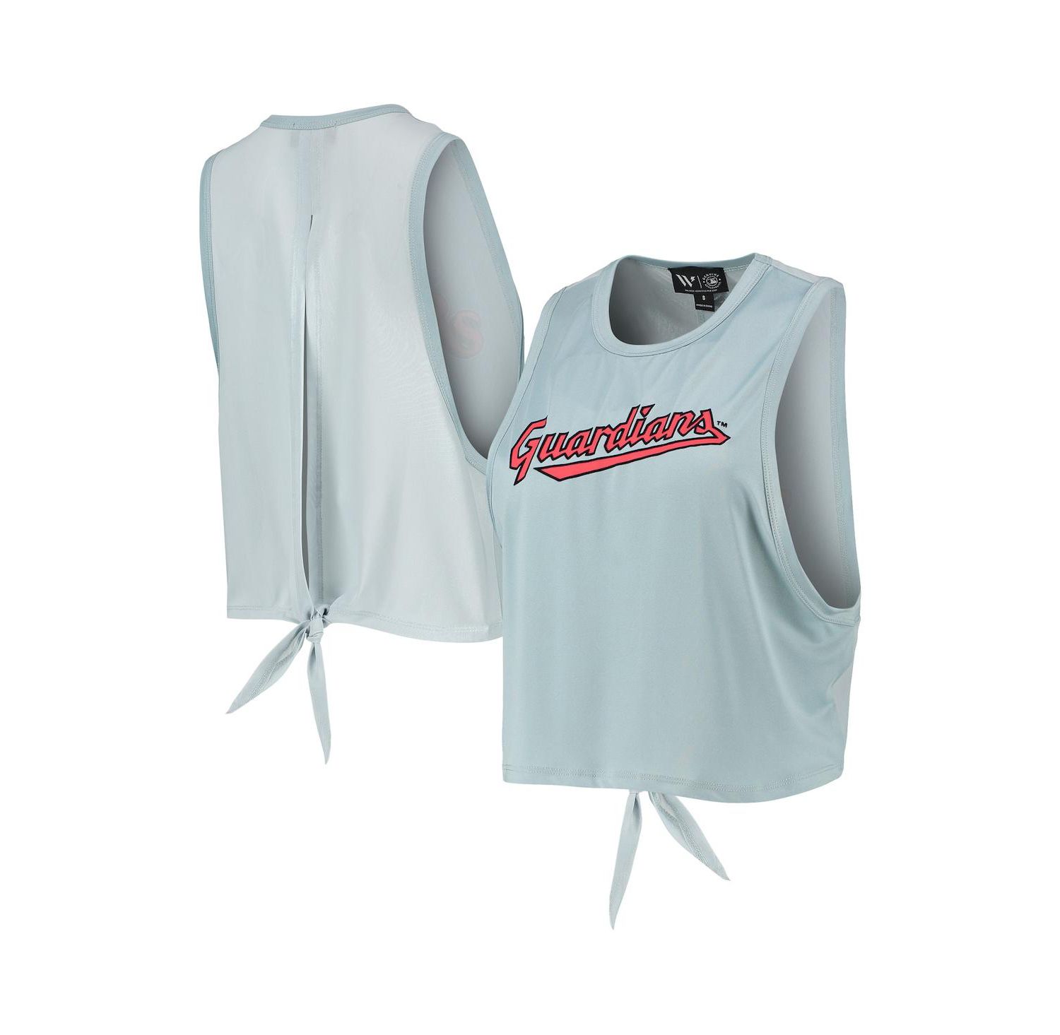 Women's Light Blue Cleveland Guardians Open Back Twist-Tie Tank Top