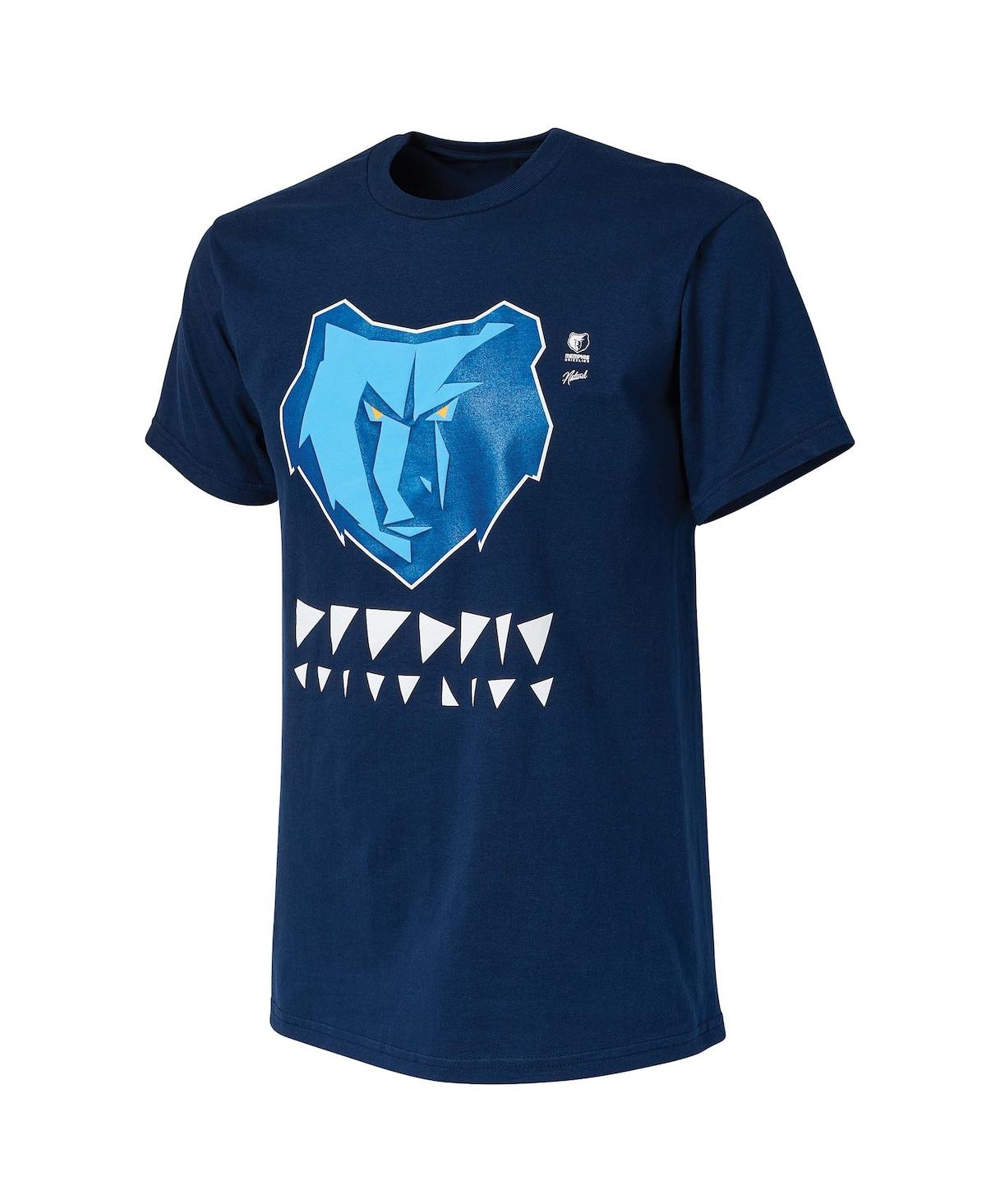 Shop Nba Exclusive Collection Men's Nba X Naturel Navy Memphis Grizzlies No Caller Id T-shirt