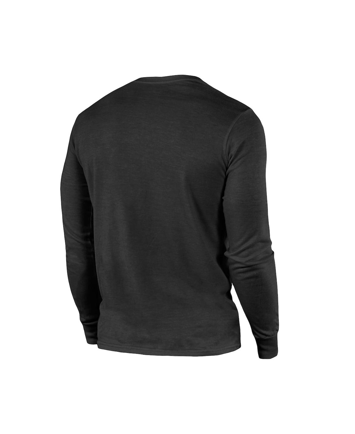 Majestic Men's  Threads Black Los Angeles Lakers City And State Tri-blend Long Sleeve T-shirt In Black