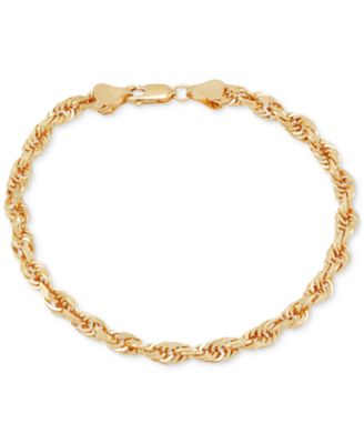 Men's Glitter Rope Bracelet in 10k Gold