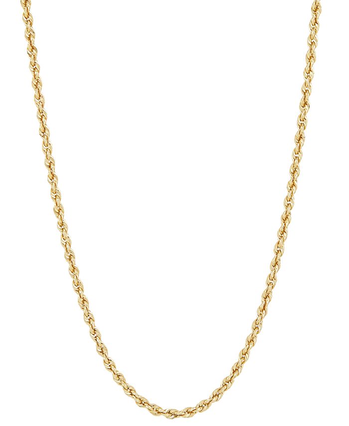 Macy's Glitter Rope 24" Chain Necklace in 10k Gold, Created for Macy's