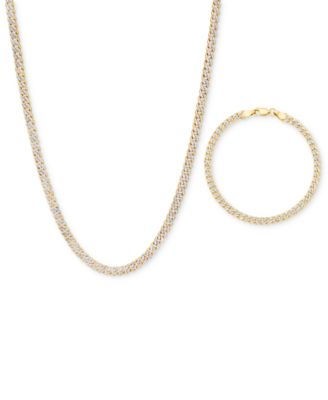 Double-Sided Cuban Link 18" Chain Necklace (4.5mm) in 10k Two-Tone Gold