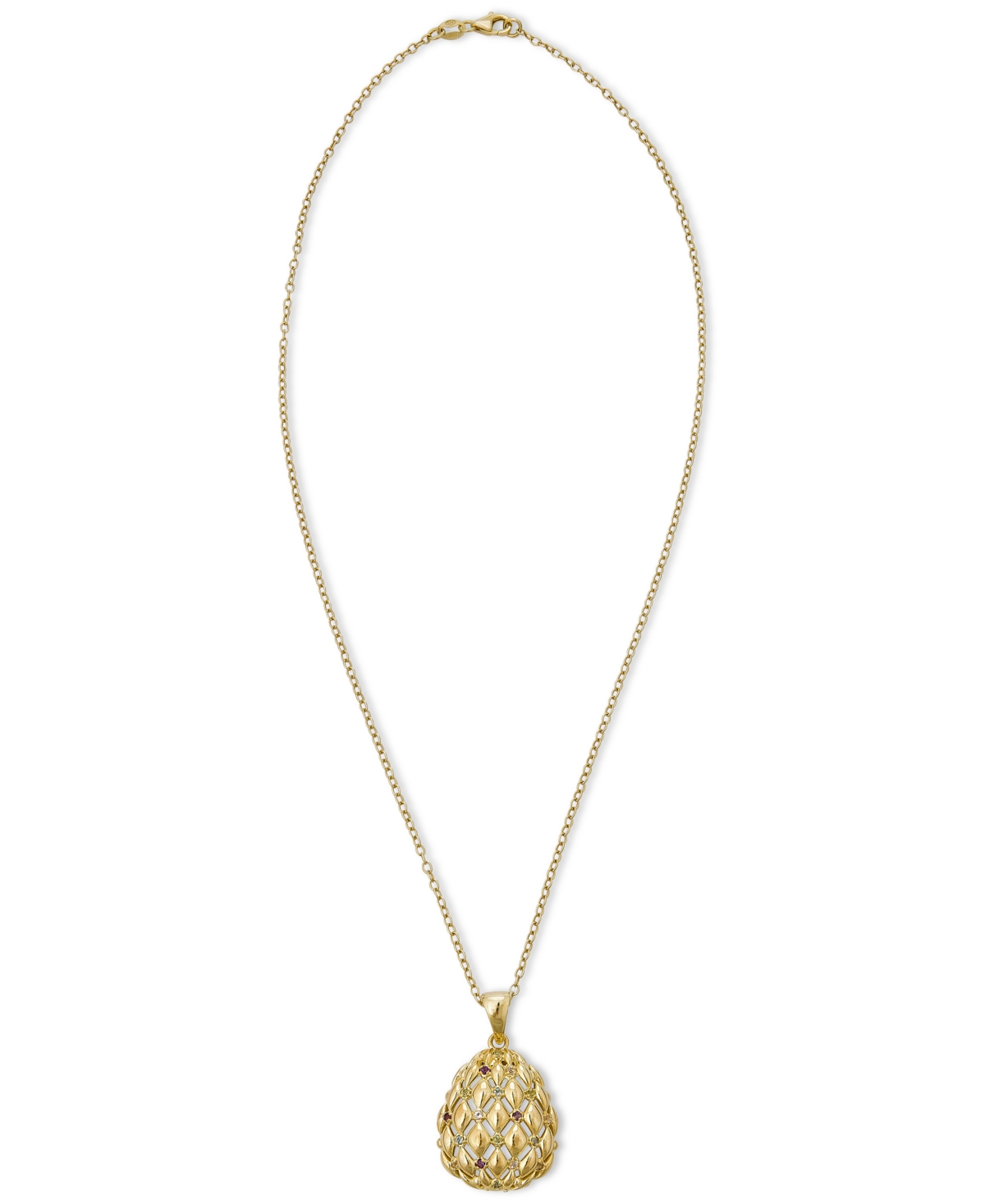 Multi-Gemstone Openwork Teardrop 18
