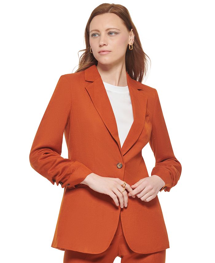 Calvin klein one button women's blazer hot sale