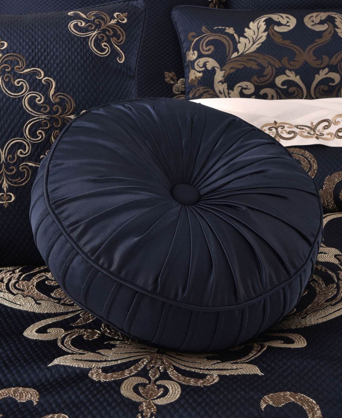 J Queen New York Caruso Tufted Decorative Pillow, 15 Round Bedding
