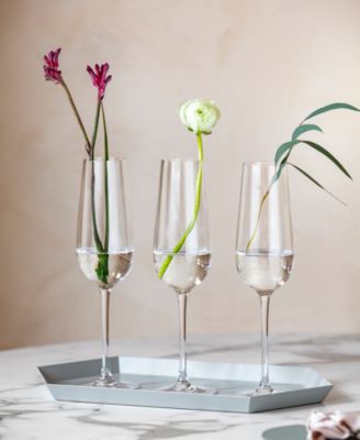 Rose Garden Flute Glasses, Set of 4
