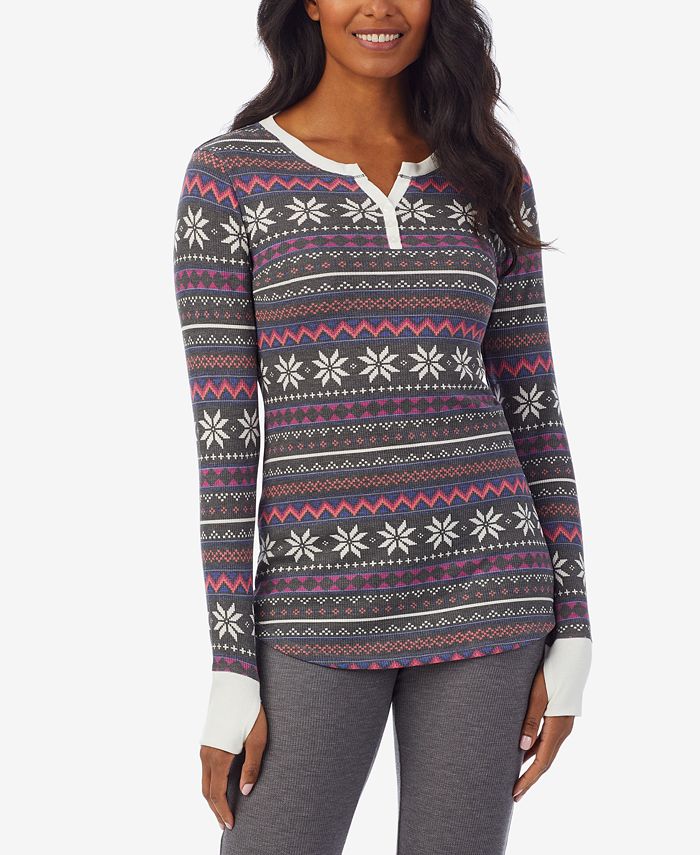 Cuddl Duds Women's Stretch Thermal Henley Top & Reviews Shop Tights & Pantyhose Women Macy's
