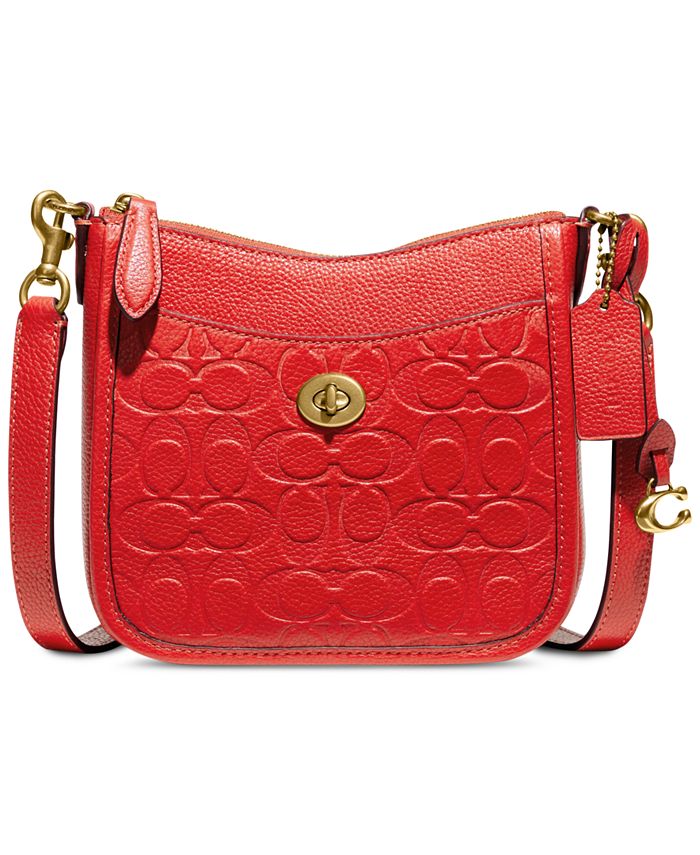 COACH Embossed Signature Leather Chaise Crossbody 19 & Reviews - Handbags &  Accessories - Macy's