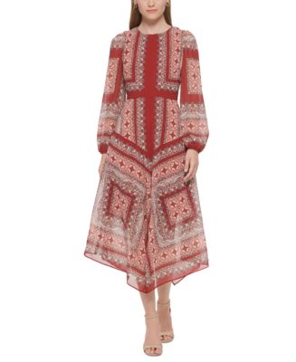 Vince Camuto Women's Handkerchief Hem Midi Dress - Macy's