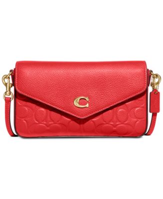 Coach, Bags, Nwt Coach Runway Lip Kiss Bag Signature Leather Red Purse  Zippered Case Nyfw