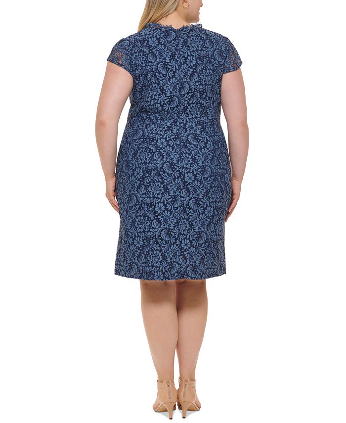 Vince Camuto Plus Size Ruffle-Trim Lace Dress - Macy's