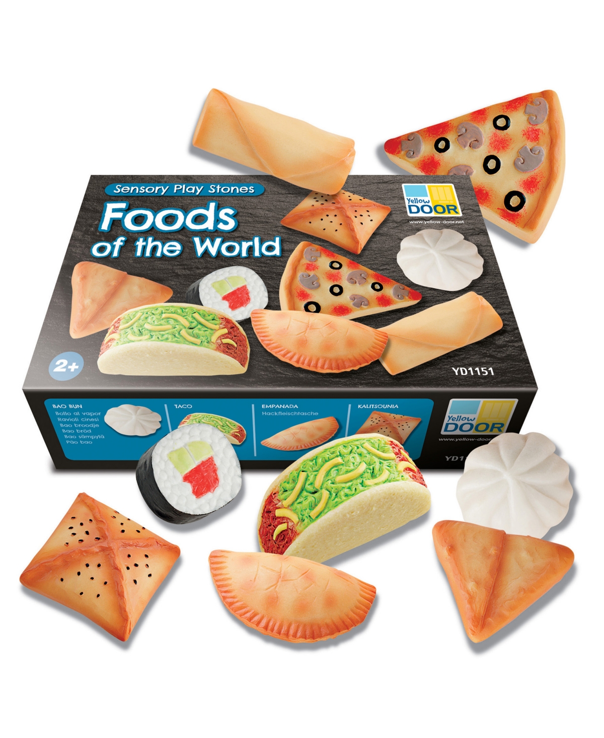 Yellow Door Sensory Play Stones Foods Of The World, Set Of 8 In Multicolor