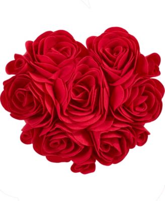 Felt Heart Design Decorative Pillow, 13" x 13"