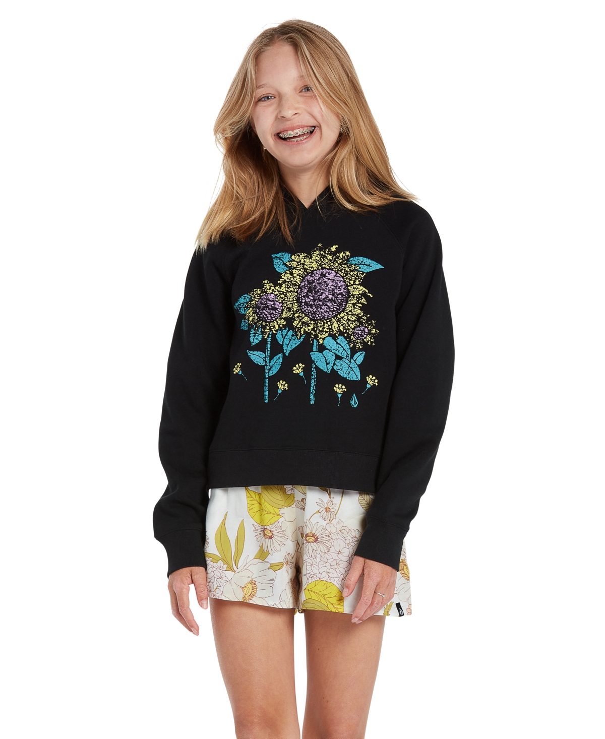 Volcom Kids' Big Girls Truly Stokin Hoodie In Sand