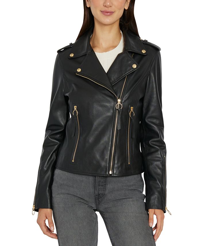 Sam Edelman Women's Leather Moto Jacket & Reviews - Coats & Jackets ...