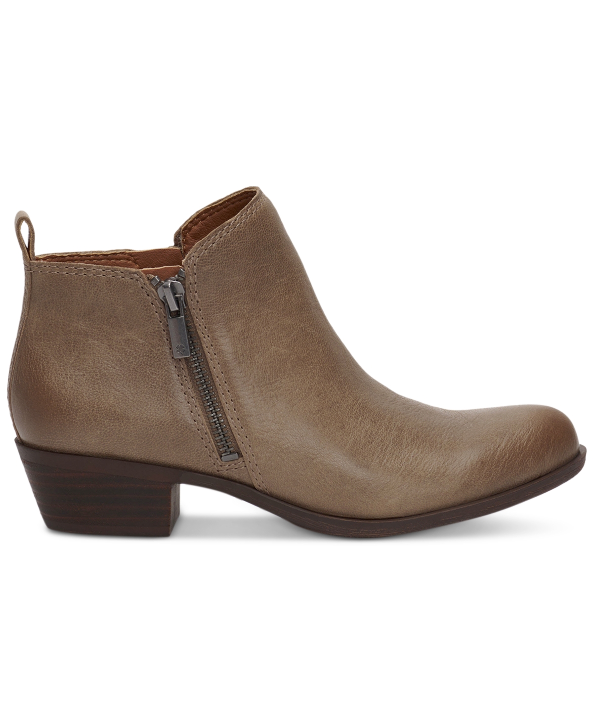 Shop Lucky Brand Women's Basel Ankle Booties In Dune Leather