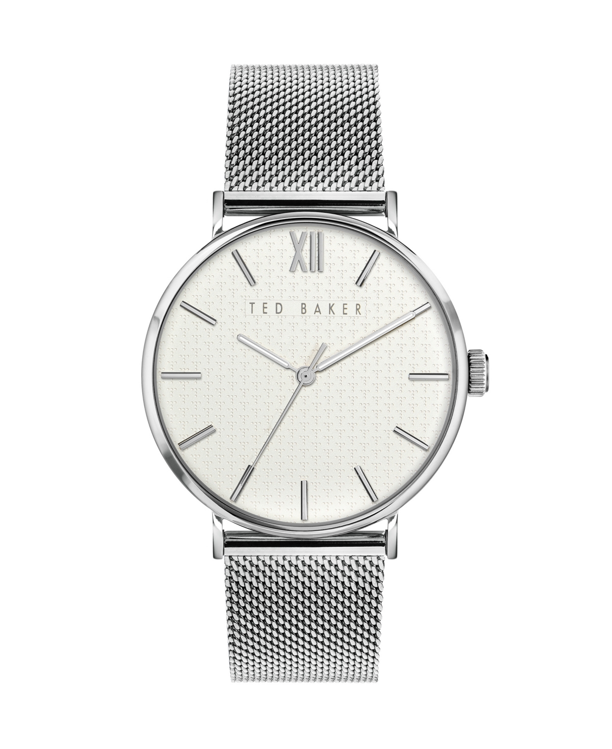 Men's Phylipa Silver-Tone Stainless Steel Mesh Watch 43mm - Silver-Tone