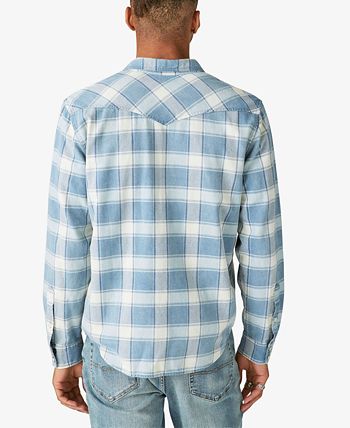 Lucky Brand Men's Sugar Wash Plaid Western Long Sleeve Shirt - Macy's