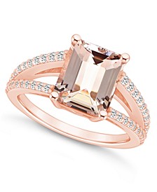 Morganite and Diamond Accent Ring in 14K Rose Gold