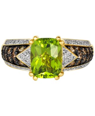 Chocolatier&reg; Green Apple Peridot (1-7/8 ct. t.w.) & Diamond (1/2 ct. t.w.) Ring in 14k Gold