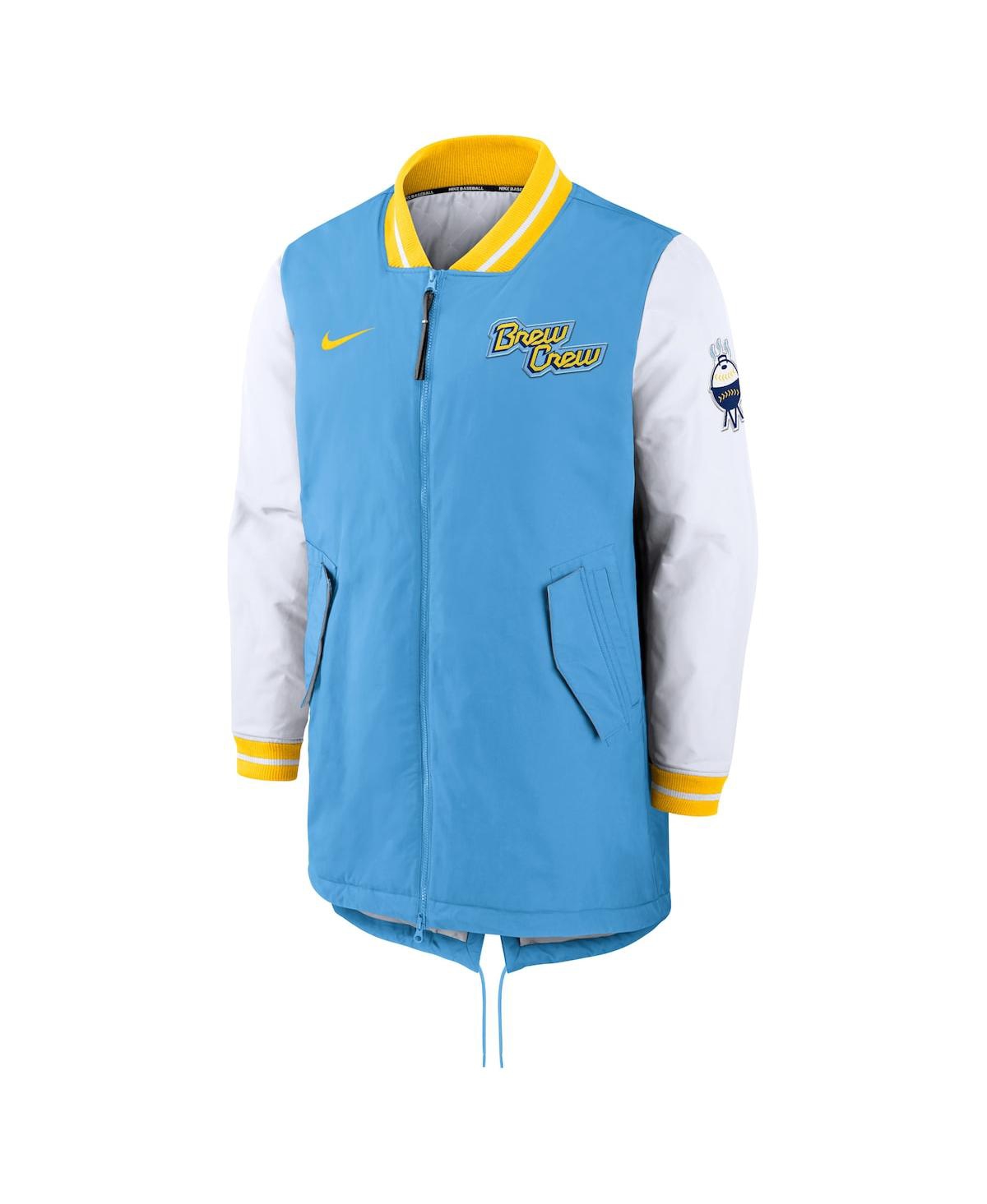 Shop Nike Men's  Powder Blue Milwaukee Brewers Authentic Collection City Connect Full-zip Dugout Jacket