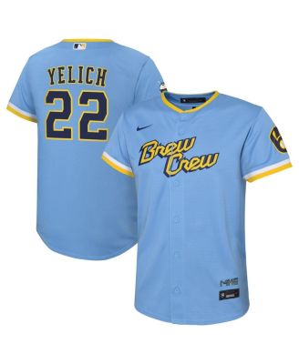 Men's Milwaukee Brewers Christian Yelich Nike Powder Blue 2022 City Connect  Replica Player Jersey