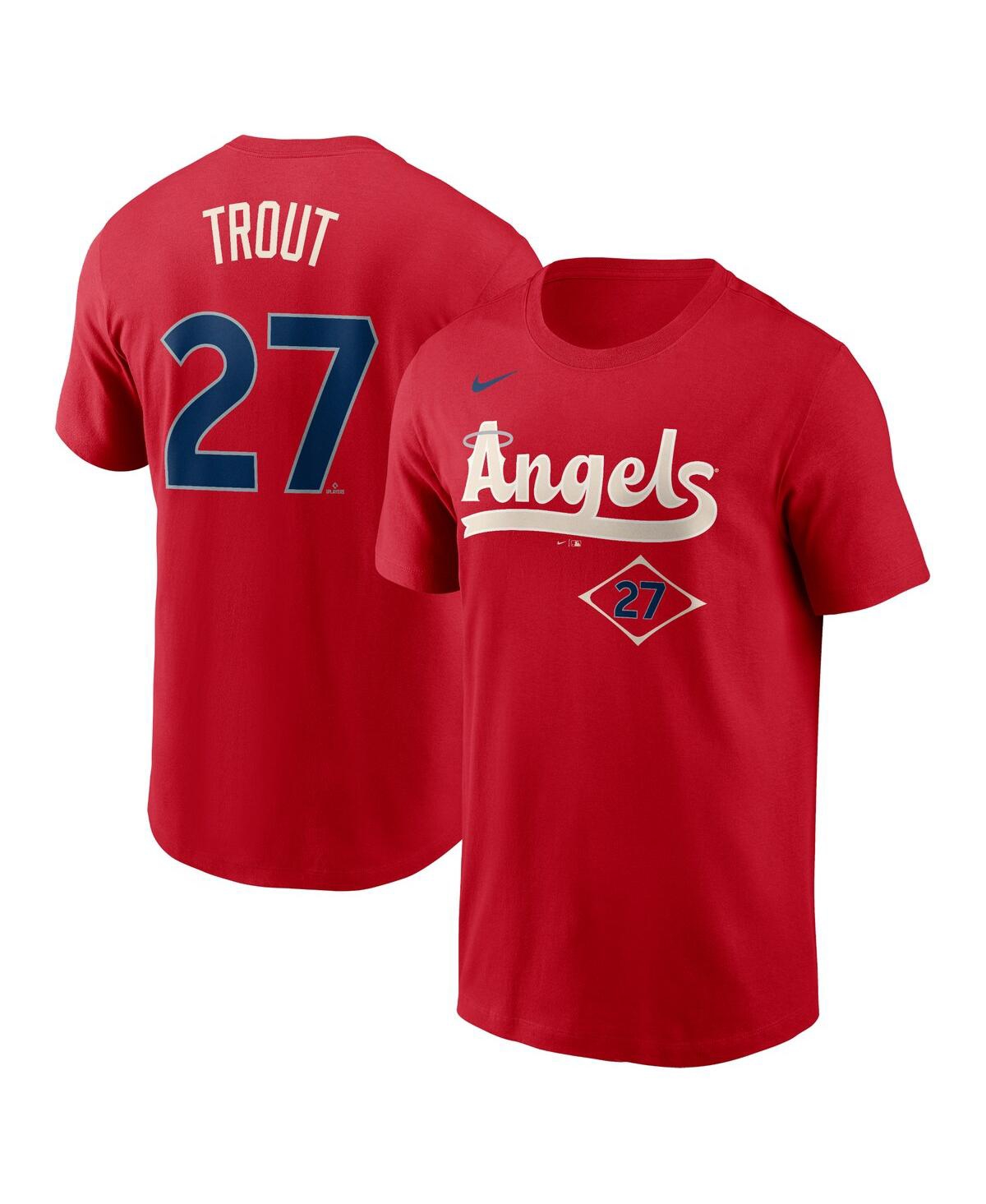 Men's Nike Mike Trout Red Los Angeles Angels 2022 City Connect Name and Number T-shirt