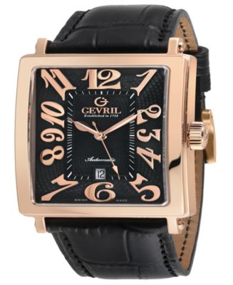 Gevril Men's Avenue of Americas Swiss Automatic Italian Black