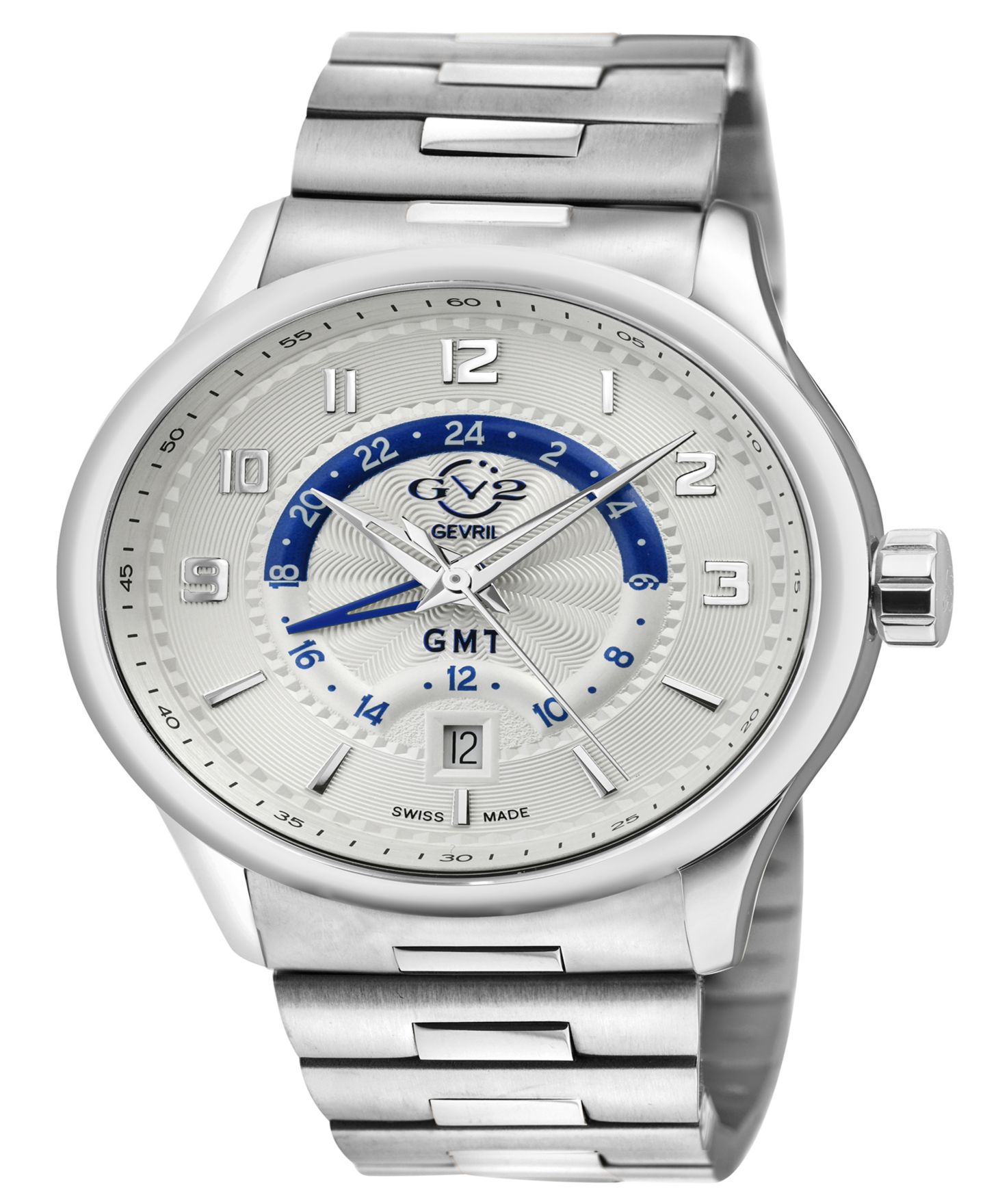 Мужские часы Gevril GV2 by Giromondo Swiss Quartz Silver 316L Stainless Steel Bracelet Watch, цвет: Серебряный — фото 1