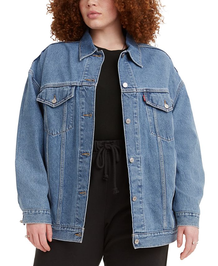 Levi's Trendy Plus Size Cotton Baggy Trucker Jacket & Reviews - Jackets &  Blazers - Plus Sizes - Macy's
