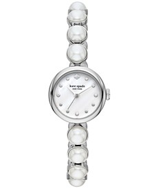 Women's Monroe Three-Hand Silver-Tone Stainless Steel Bracelet Watch, 24mm