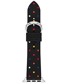 Women's Black Multicolor Dot Silicone Strap for Apple Watch, 38, 40, 41mm