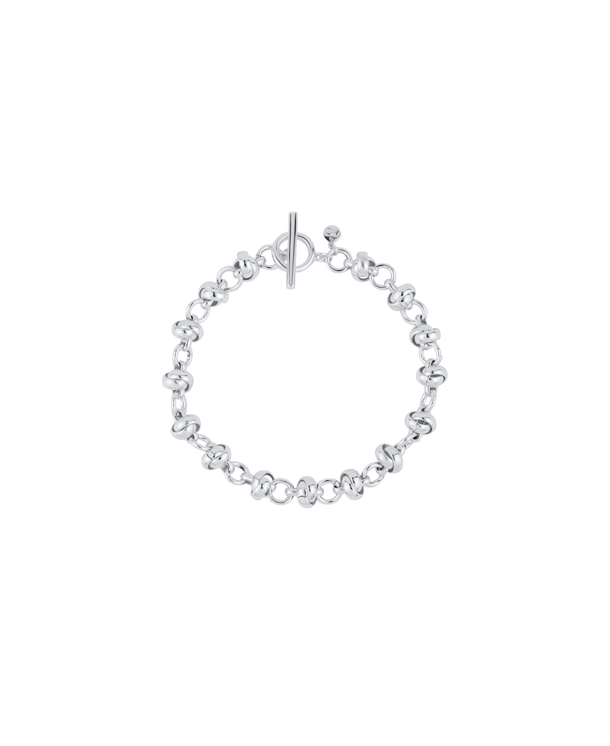 Circle Link Toggle Bracelet - Fine Silver Plated
