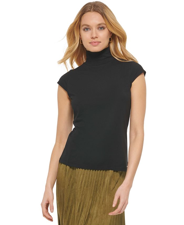DKNY Cap Sleeve Mock Neck Top Macy's