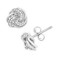 Macys Diamond Love Knot Stud Earrings in Sterling Silver Deals