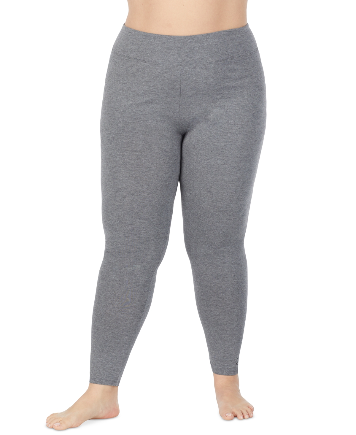 Plus Size Softwear with Stretch High-Waist Leggings - Charcoal