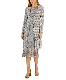 Women&apos;s Space-Dyed Sweater&comma; Skirt & Cardigan Set&comma; Created for Macy&apos;s