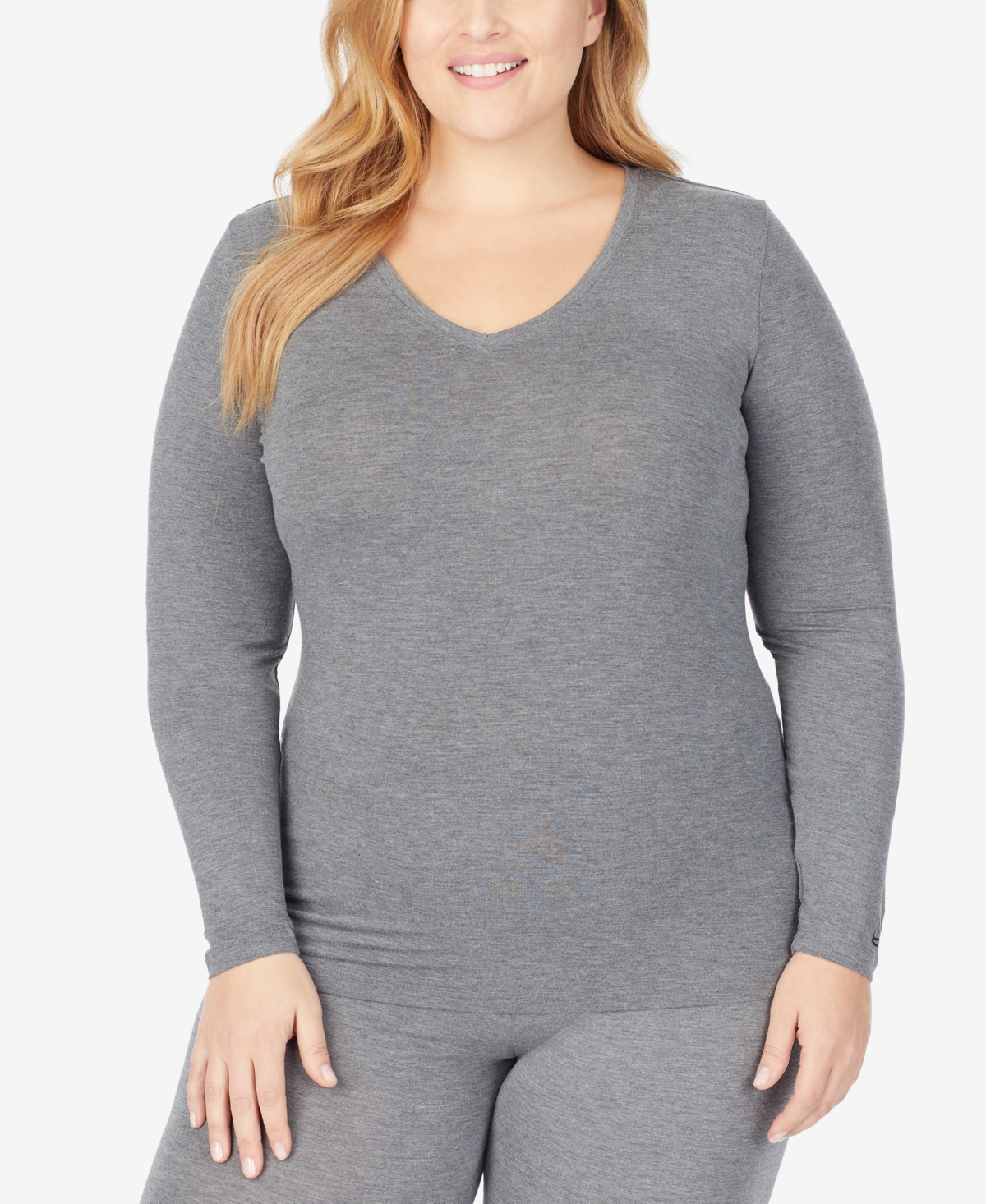 Plus Size Softwear with Stretch V-Neck Top - Black