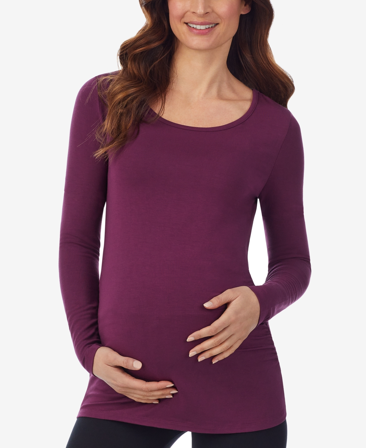 Cuddl Duds Women's Softwear with Stretch Maternity Long Sleeve Ballet Neck Top