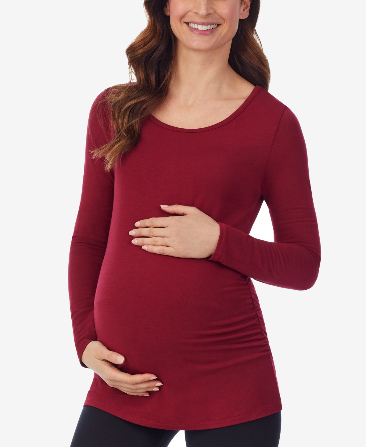 Cuddl Duds Women's Softwear with Stretch Maternity Long Sleeve Ballet Neck Top