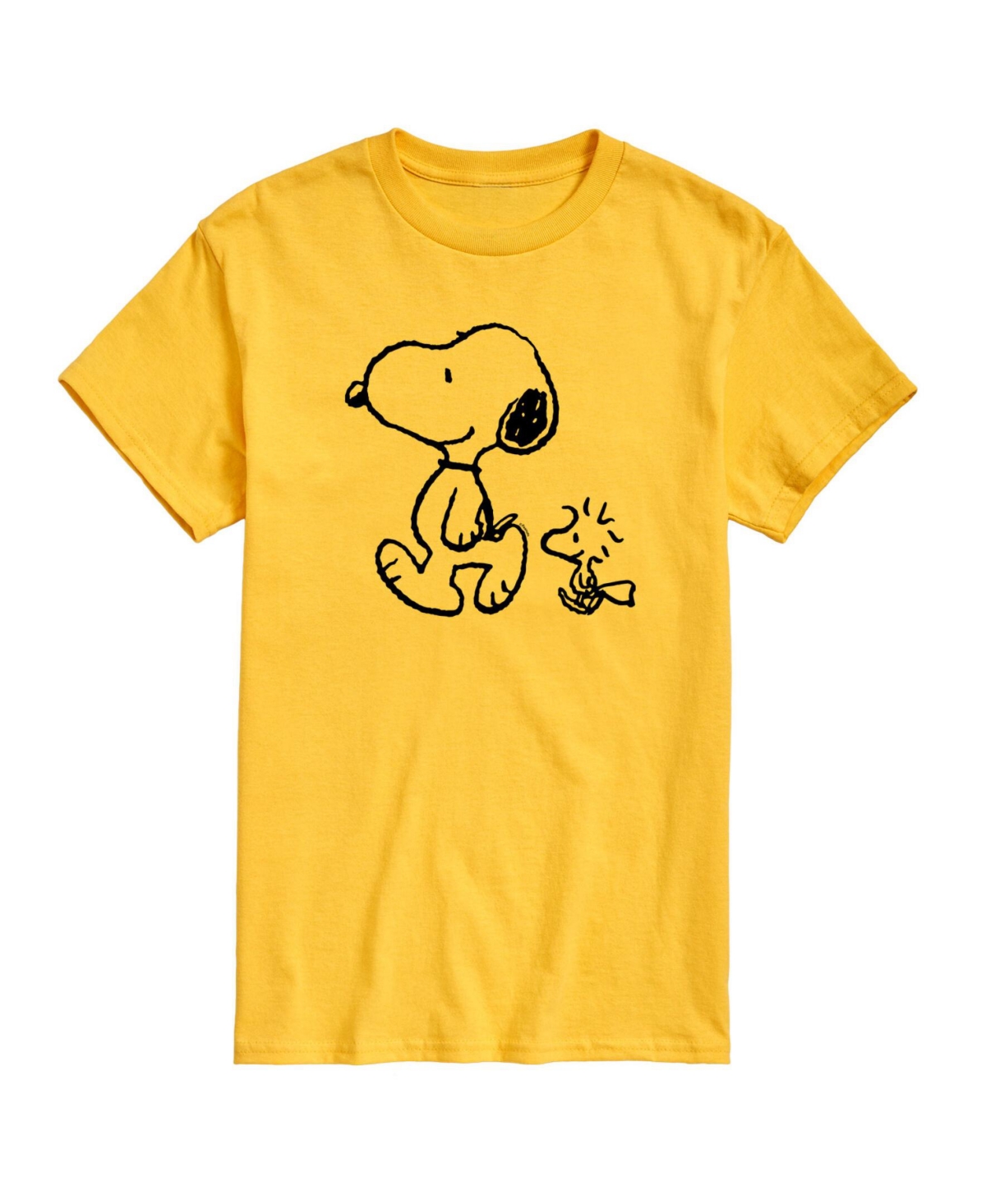 Airwaves Men's Peanuts Snoopy Woodstock T-shirt In Yellow