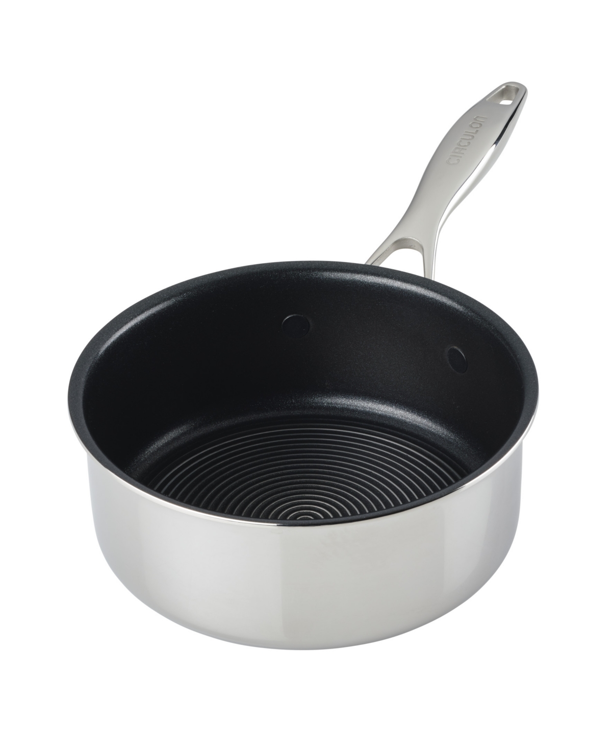 Circulon SteelShield C-Series Tri-Ply Clad Nonstick Saucepan with Lid, 2-Quart,- Silver